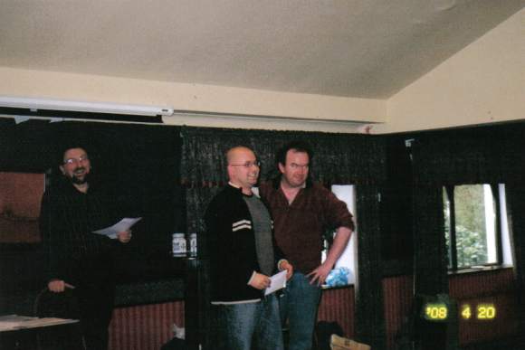 
IM Petr Neumann accepting his Open joint 1st prize.
